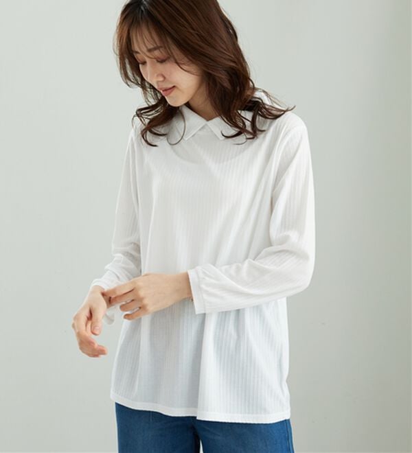 BELLUNA（ベルーナ）の「【インナー付き】透かしドルマンベストアンサンブル（アンサンブル）」｜詳細画像