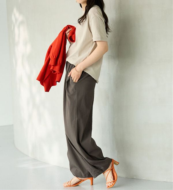 BELLUNA（ベルーナ）の「さらっと肌離れ！ひんやりカーブパンツ（ワイドパンツ・ガウチョ）」｜詳細画像