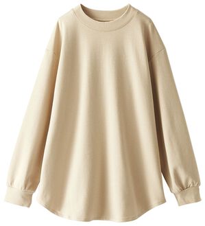 BELLUNA（ベルーナ）の「吸湿発熱ポンチ素材ゆったりチュニック（カットソー）」｜アイボリー