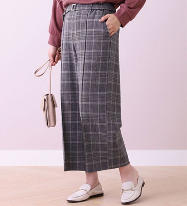 BELLUNA（ベルーナ）の「ストレッチ素材ワイドパンツ（ワイドパンツ・ガウチョ）」｜詳細画像