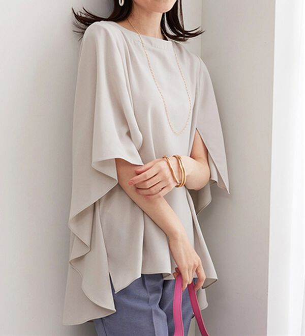 BELLUNA（ベルーナ）の「ＵＶ対策！涼やかケープ風ブラウス（ブラウス）」｜詳細画像