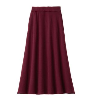 Viola e Viola（ヴィオラ エ ヴィオラ）の「【蓄熱保温】裏ファーフレアースカート（選べる！２丈）（ロングスカート）」｜ボルドー