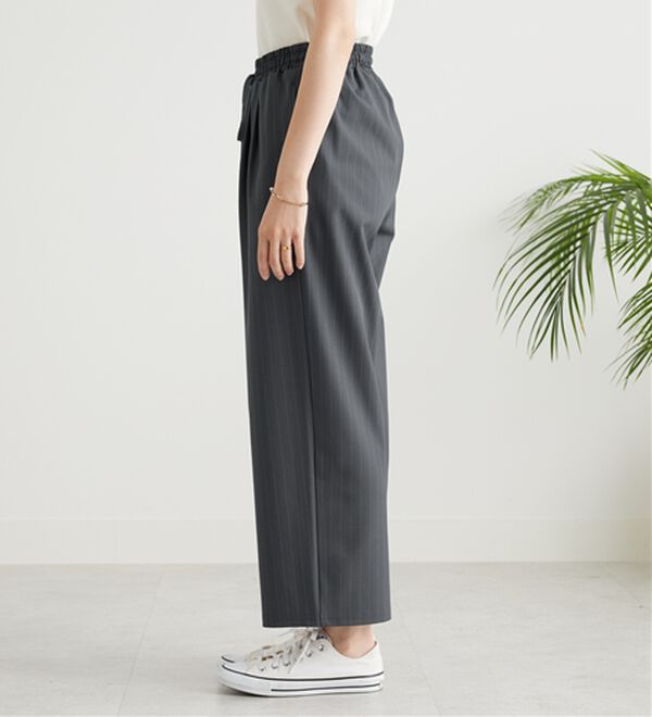 BELLUNA（ベルーナ）の「【嬉しい機能付き！】とろみ素材ドロスト使いワイドパンツ（ワイドパンツ・ガウチョ）」｜詳細画像