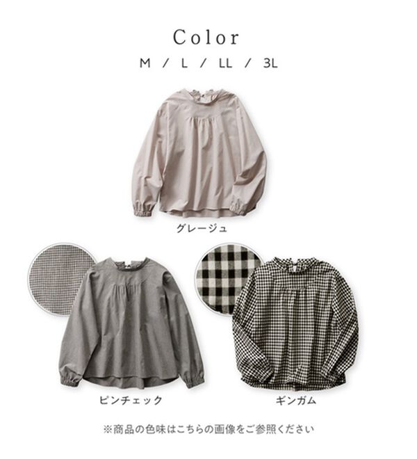 Viola e Viola（ヴィオラ エ ヴィオラ）の「バルーン袖スタンド衿ブラウス（ブラウス）」｜詳細画像