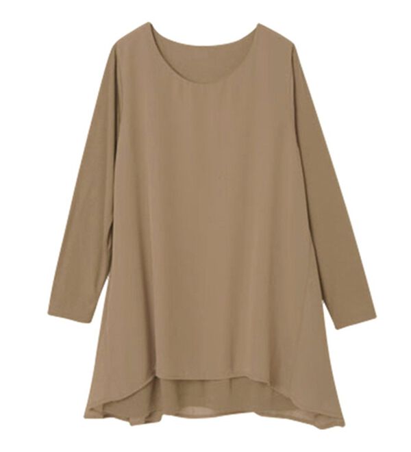 RANAN（ラナン）の「【裏微起毛】異素材切替チュニック（カットソー）」｜詳細画像