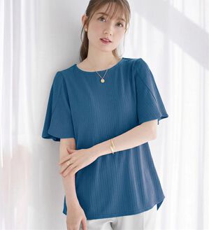 alotta（アロッタ）の「【4つの機能付】ひんやりチューリップ袖ブラウスTシャツ（カットソー）」｜詳細画像