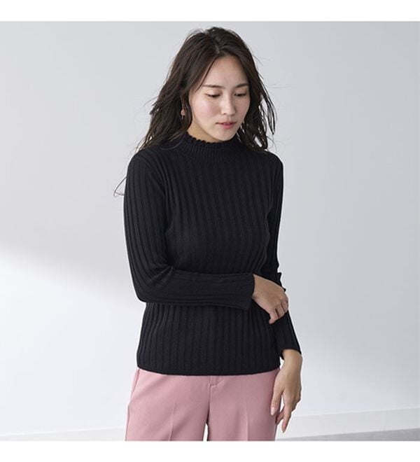 BELLUNA（ベルーナ）の「ウール入りウォッシャブルセーター（ニット・セーター）」｜詳細画像