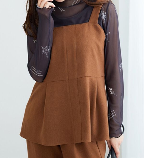 BELLUNA（ベルーナ）の「【重ね着インナー】シアー素材ハイネックインナープルオーバー（カットソー）」｜詳細画像