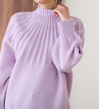 RANAN（ラナン）の「ハイネック求心柄ロング丈ニット（ニット・セーター）」