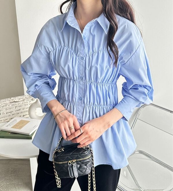 GeeRA（ジーラ）の「シャーリングビスチェデザインシャツ（シャツ）」｜詳細画像