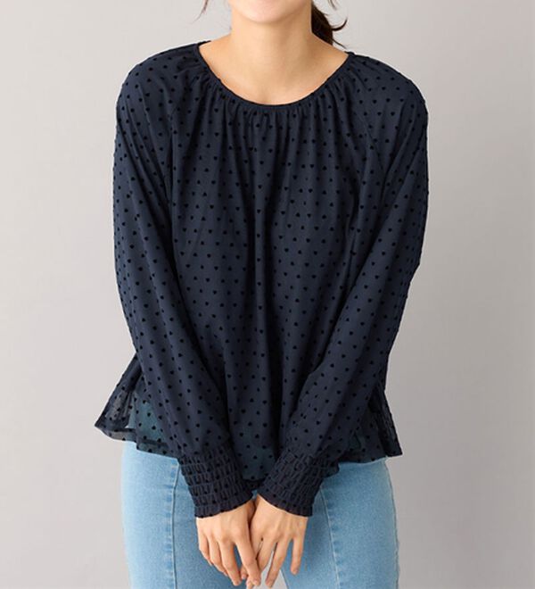 alotta（アロッタ）の「ハート柄フロッキーチュールブラウス（ブラウス）」｜詳細画像