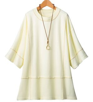 ルフラン（ルフラン）の「汗ジミ対策！ちょいかわプルオーバー（カットソー）」｜アイボリー