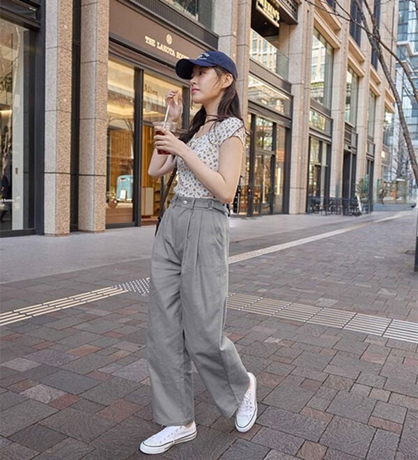 CHAN ME（チャンミ）の「ツーストラップコットンワイドパンツ（ワイドパンツ・ガウチョ）」｜詳細画像