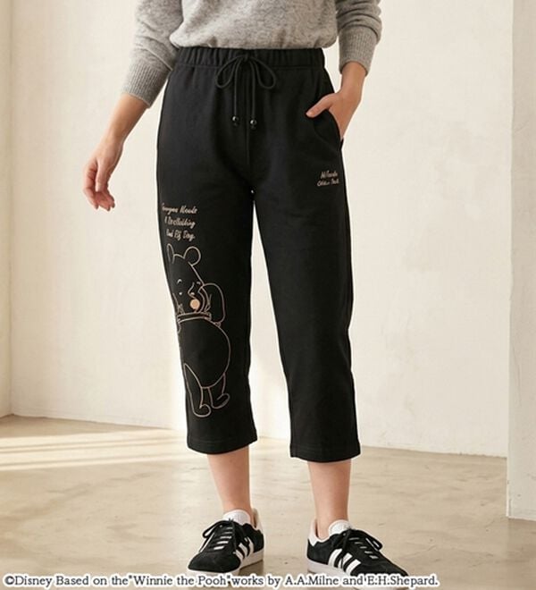 「＜Ｄｉｓｎｅｙ＞【プー】裏メッシュ刺しゅう使いクロプトパンツ（その他パンツ）」｜詳細画像