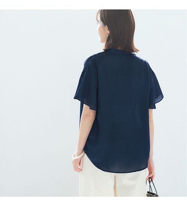 GeeRA（ジーラ）の「【再入荷】サラサラ涼しい！着やせも叶うフレアー袖ブラウス（ブラウス）」｜詳細画像