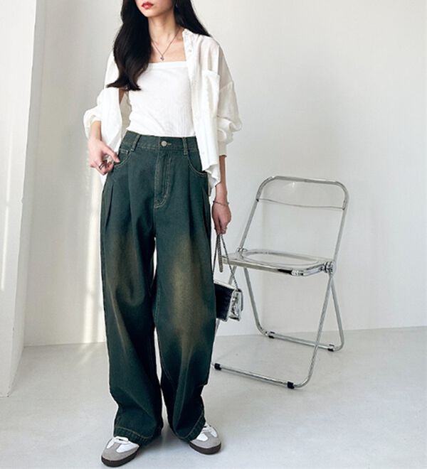 GeeRA（ジーラ）の「２タックワイドデニムパンツ（フルレングスパンツ）」｜詳細画像