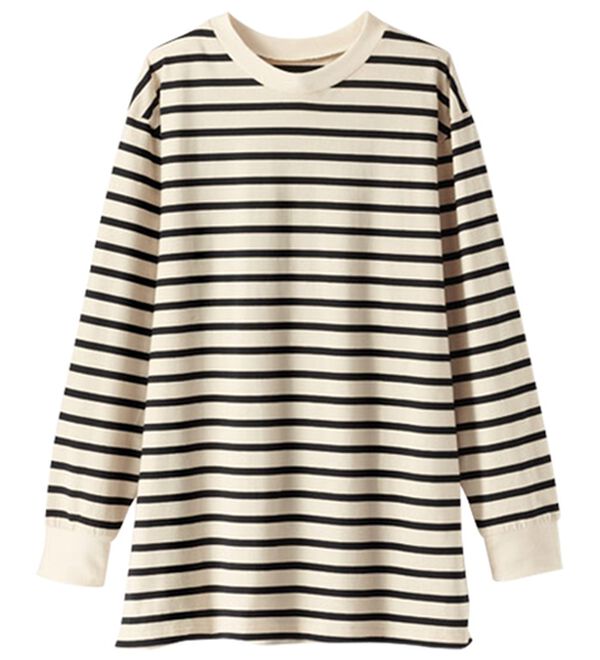 BELLUNA（ベルーナ）の「強撚綿１００％長袖プルオーバー（カットソー）」｜詳細画像