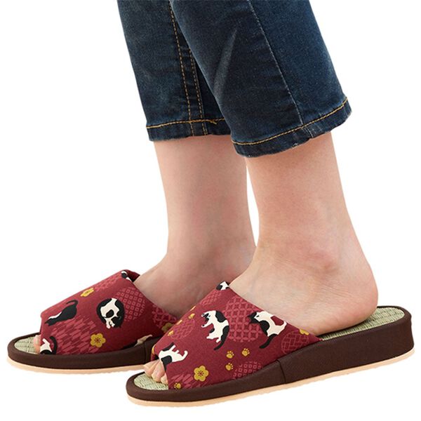 「い草ヒールアップスリッパ２色組（スリッパ・ルームシューズ）」｜詳細画像