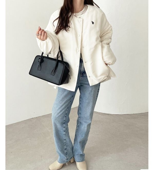 GeeRA（ジーラ）の「【U.S. POLO ASSN.】 ノーカラー中わたブルゾン（ハーフコート）」｜詳細画像