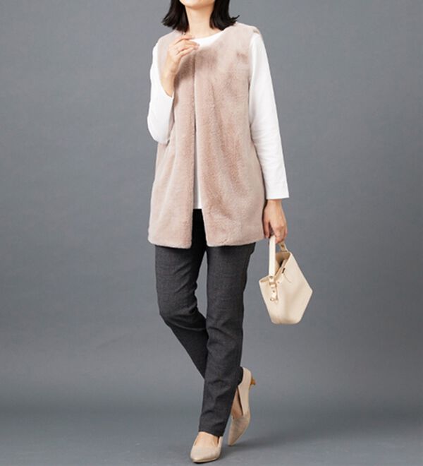 BELLUNA（ベルーナ）の「ホック付もこもこファーベスト（ベスト）」｜詳細画像