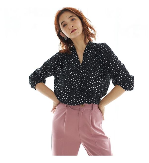 GeeRA（ジーラ）の「シルエットきれい！上品7分袖デザインブラウス（ブラウス）」｜詳細画像