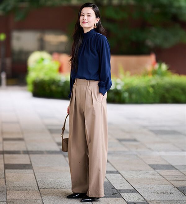 RANAN（ラナン）の「スカラップリブニット使いブラウス（ブラウス）」｜詳細画像