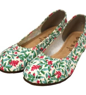 RANAN（ラナン）の「日本製カジュアルシューズ（フラットシューズ）」｜グリーン花柄