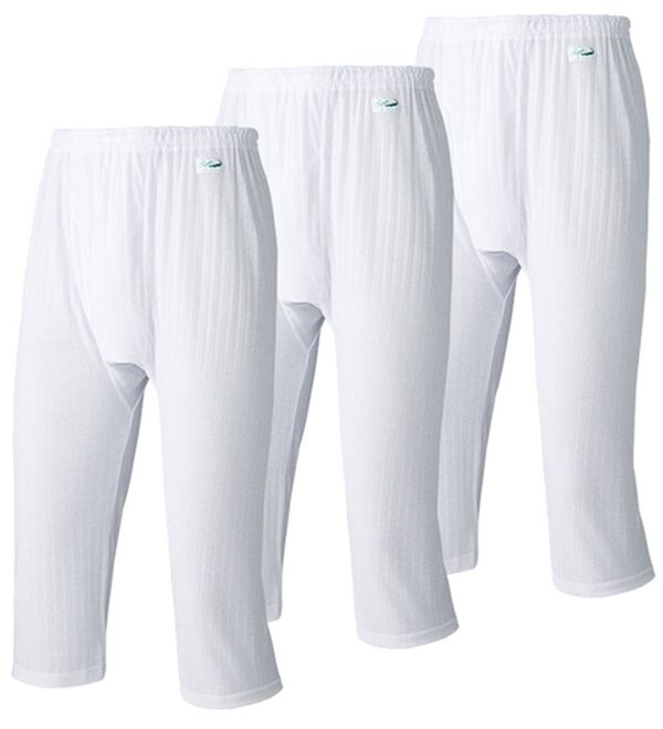 「【３枚組】＜クロコダイル＞爽風（Ｒ）麻入りステテコ（メンズ肌着・インナーウェア）」｜ホワイト