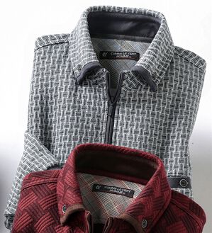 「＜コムルヴァン・オム＞品格漂う大人のハーフジップトレーナー（メンズトレーナー）」｜グレー系