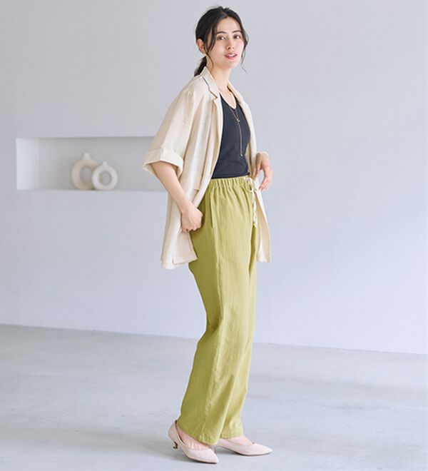 LAVIENNE（ラヴィエンヌ）の「【汗ばむ季節にも】サラッと毎日らくちんパンツ（フルレングスパンツ）」｜詳細画像