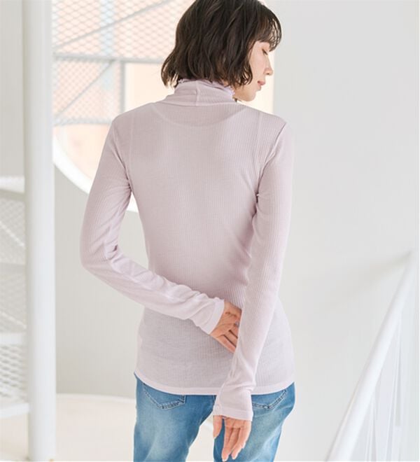 LAVIENNE（ラヴィエンヌ）の「敬老の日に！【肌にまとう化粧品】着て潤うシアー素材リブインナー＜ＭＡＴＯＬＩＡ＞（肌着・インナーウェア）」｜詳細画像