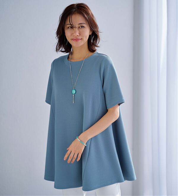 BELLUNA（ベルーナ）の「ひんやり！ポコポコエンボス素材－３ｋｇ見えチュニック（チュニック）」｜詳細画像