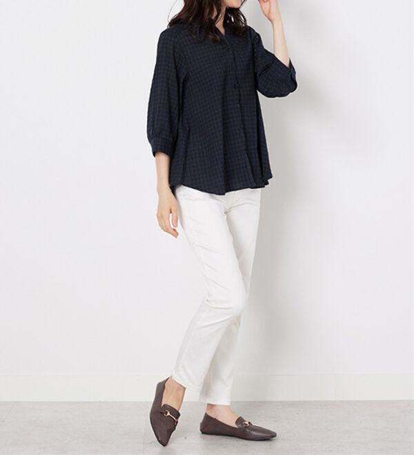 BELLUNA（ベルーナ）の「スキッパー衿ぽこぽこ素材ブラウス（ブラウス）」｜詳細画像