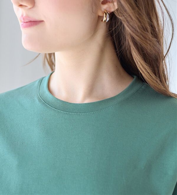 alotta（アロッタ）の「１枚でこなれ感！袖チュールデザイン綿混Ｔシャツ（Tシャツ）」｜詳細画像