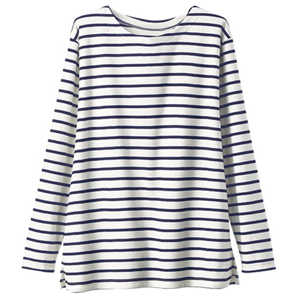 BELLUNA（ベルーナ）の「ポンチ素材ボーダープルオーバー（Tシャツ）」｜詳細画像