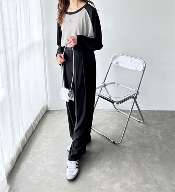 GeeRA（ジーラ）の「ラグラン切替配色スラブシアーカットソー（カットソー）」｜詳細画像