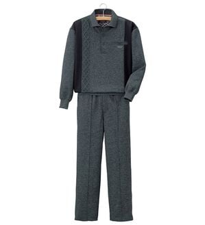 「上品さにこだわる紳士のポロ衿ホームスーツ（メンズルームウェア）」｜詳細画像