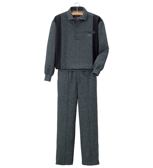 「上品さにこだわる紳士のポロ衿ホームスーツ（メンズルームウェア）」｜詳細画像