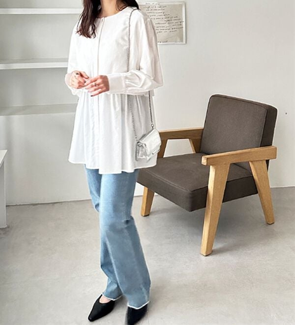 GeeRA（ジーラ）の「羽織にもなる！ペプラムシャツチュニック（チュニック）」｜詳細画像