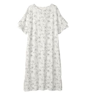 alotta（アロッタ）の「【４つの機能付】ひんやりフリル袖Ｔシャツワンピース（シャツワンピース）」｜ホワイト系花柄