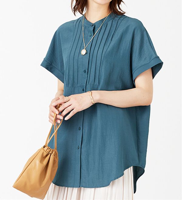 BELLUNA（ベルーナ）の「ビンテージ素材ドルマンシャツチュニック（チュニック）」｜詳細画像