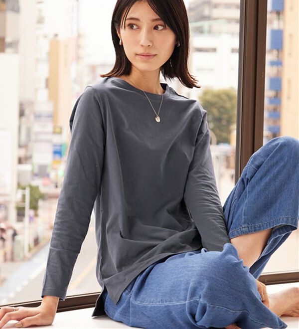 BELLUNA（ベルーナ）の「綿１００％大人顔サマ見えプルオーバー（カットソー）」｜詳細画像