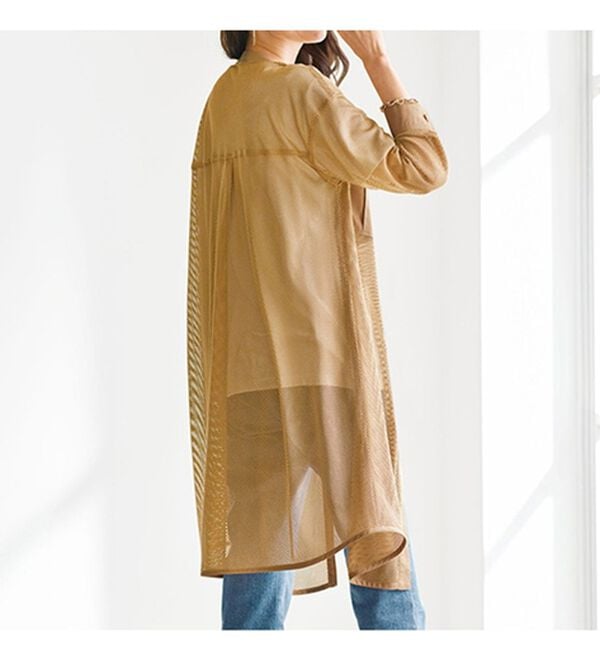 BELLUNA（ベルーナ）の「さっと羽織るだけ！メッシュ素材ロングジャケット（その他ジャケット）」｜詳細画像