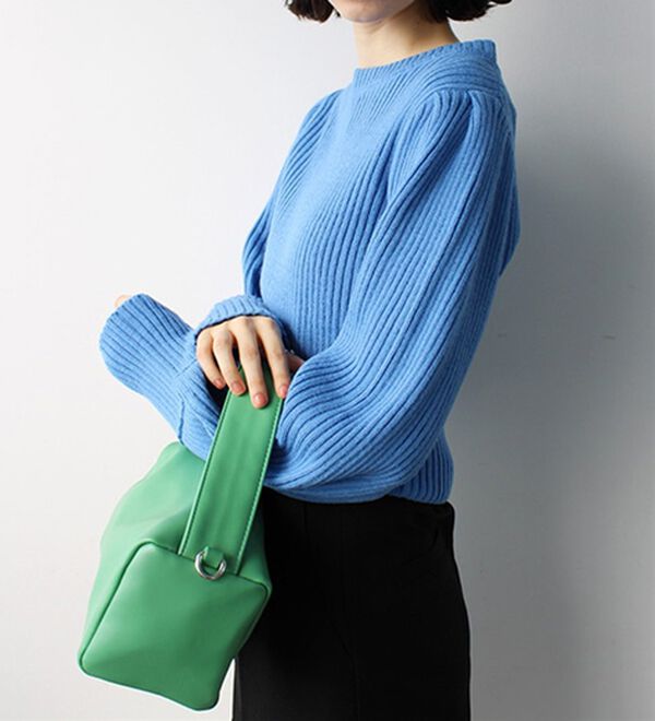 GeeRA（ジーラ）の「パフスリーブ袖ボタン着回しリブニット（ニット・セーター）」｜詳細画像