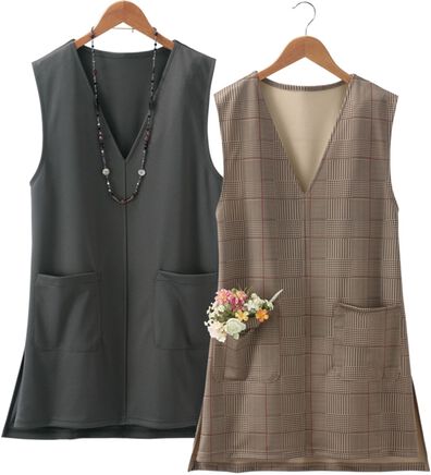 LAVIENNE（ラヴィエンヌ）の「【２枚組】お洒落に着映える♪ベスト風エプロン（エプロン）」