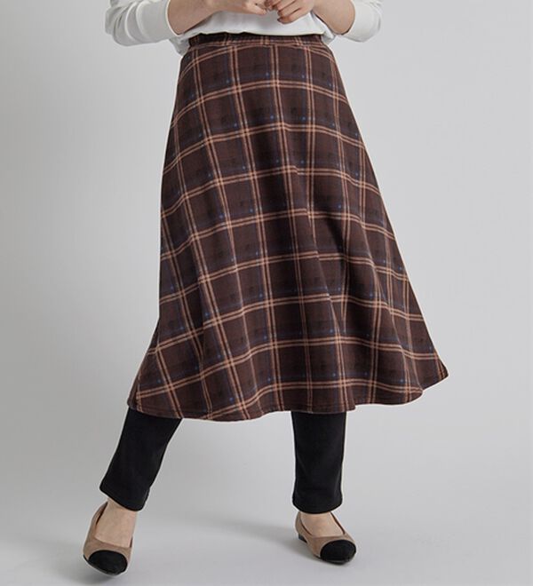 BELLUNA（ベルーナ）の「まるではく毛布！静電防止付レギンス付スカート（フルレングスパンツ）」｜詳細画像