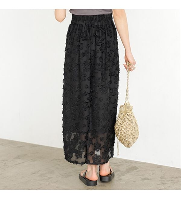 GeeRA（ジーラ）の「フリンジシアージャカードタイトスカート（ロングスカート）」｜詳細画像