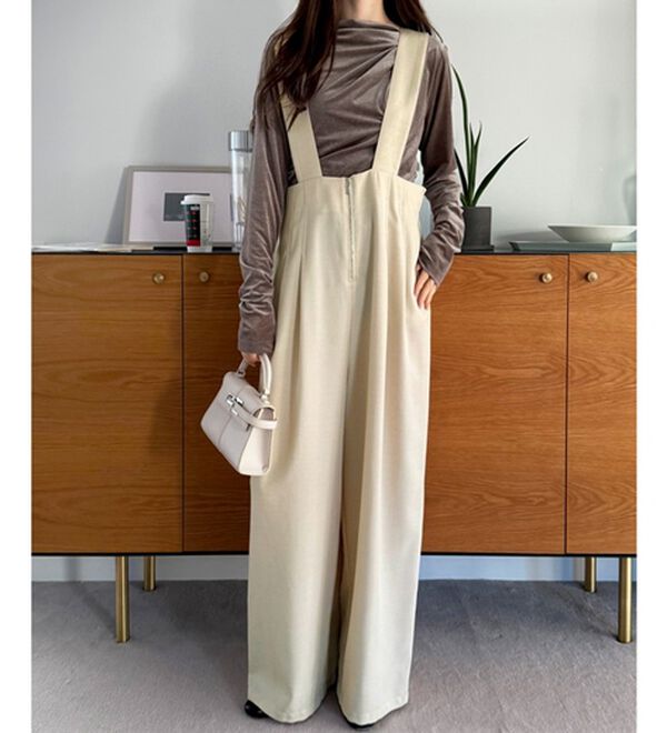 GeeRA（ジーラ）の「フロントジップハイウエストサロペット（オールインワン）」｜詳細画像