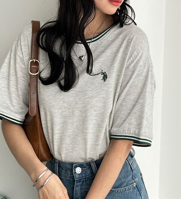 GeeRA（ジーラ）の「【ＵＳ．ＰＯＬＯ．ＡＳＳＮ】ライン配色Ｔシャツ（Tシャツ）」｜詳細画像