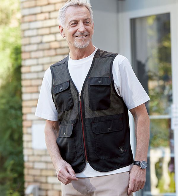 「＜ダンロップ・リファインド＞まるごとメッシュ！ベスト＆Ｔシャツセット（メンズベスト）」｜詳細画像